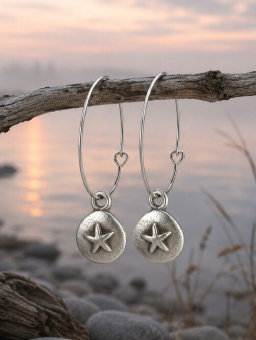 Silver Star Earrings Celestial Minimalist Jewelry Hand Crafted